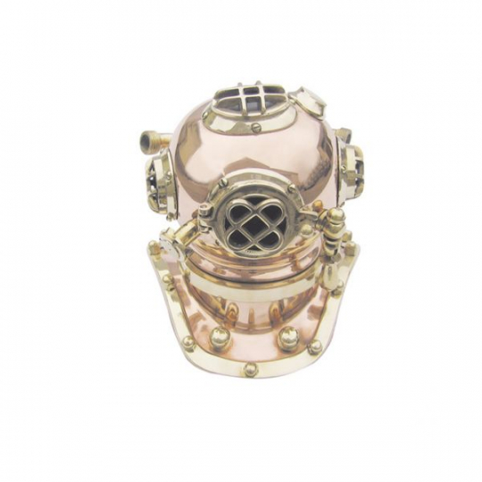 Taucherhelm, 19cm, mit Holzsockel 7cm