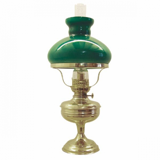 Lampe, mit grünem Glasschirm 49cm