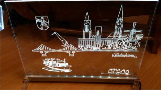 Wilhelmshaven beleuchtetes Acryl