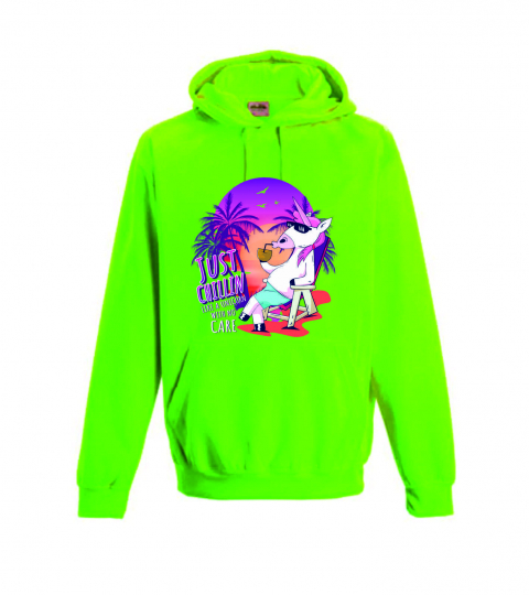 Hoodie Electric Pink Unicorn chilliges Einhorn