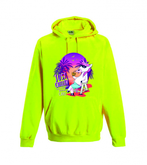 Hoodie Electric Pink Unicorn chilliges Einhorn