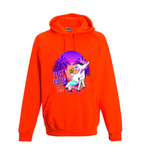 Hoodie Electric Pink Unicorn chilliges Einhorn