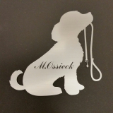 Edelstahlschild, niedlicher Hund Edelstahlschild, niedlicher Hund