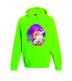 Hoodie Electric Pink Unicorn chilliges Einhorn Hoodie Electric Pink Unicorn chilliges Einhorn