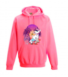 Hoodie Electric Pink Unicorn chilliges Einhorn