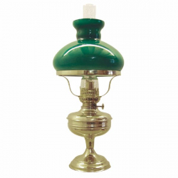 Lampe, mit grünem Glasschirm 49cm